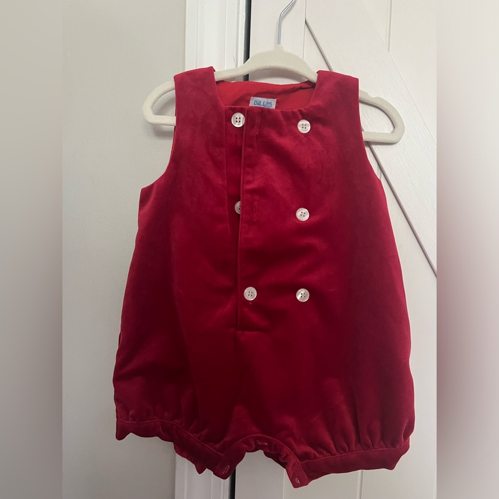 Luli & Me Red velvet bubble. Size 6 months